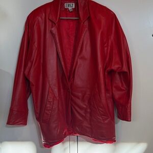 Vintage Erez Women's Red Leather Jacket